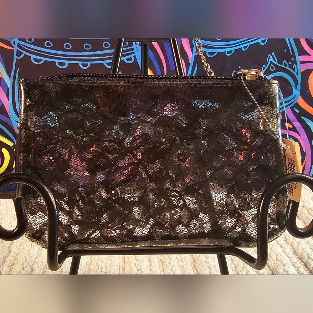 Victoria's Secret Black Lace Wristlet with Pink Logo - Picture 5 of 8